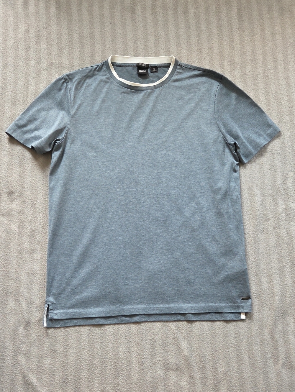 Boss Light Blue Crewneck T-Shirt with White Trim